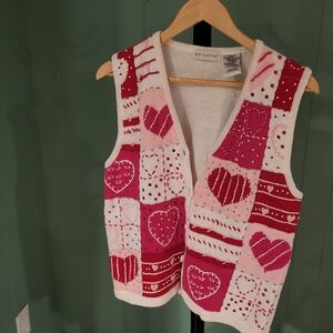 Patchwork Sweater Vest, Small, White Stag, Cotton/Ramie Blend, Sweet!